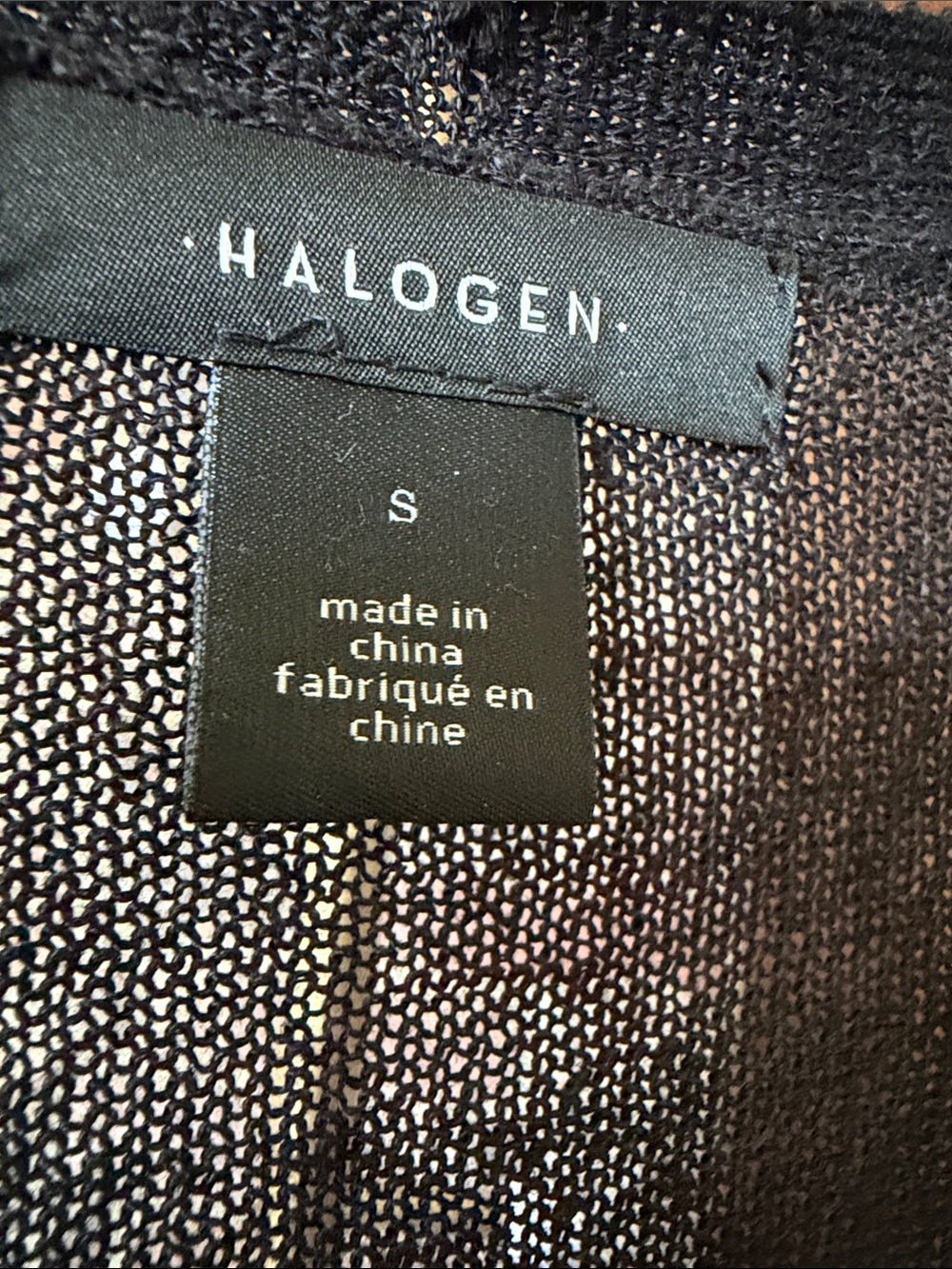 Halogen Black linen blend summer weight Open-Front Women's Cardigan - Picture 2 of 4